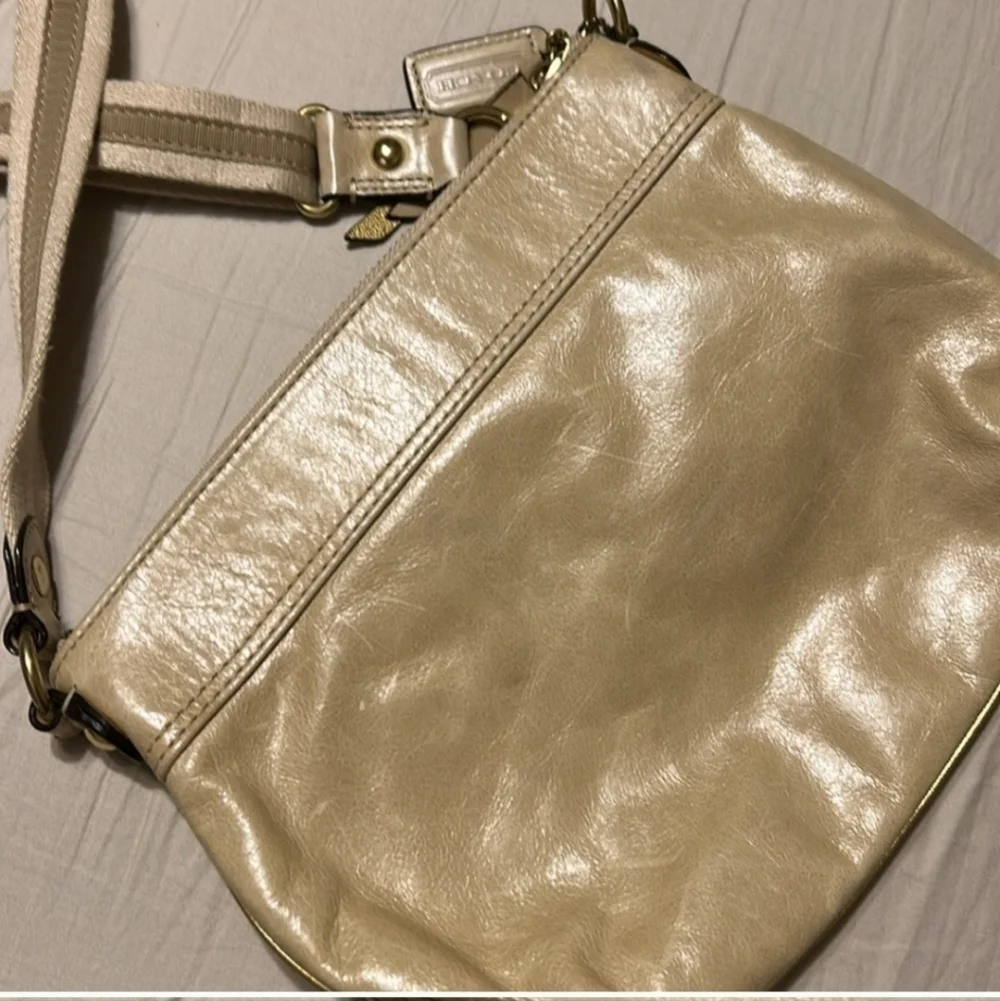 Coach Poppy Cream Leather Crossbody Bag